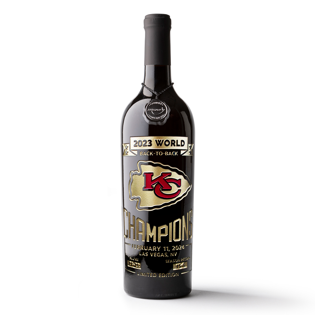 Mano's Kansas City Chiefs 2023 Championship bottle